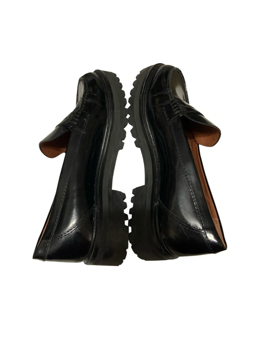 Reformation Agathea Leather Chunky Loafers Black Size 8
